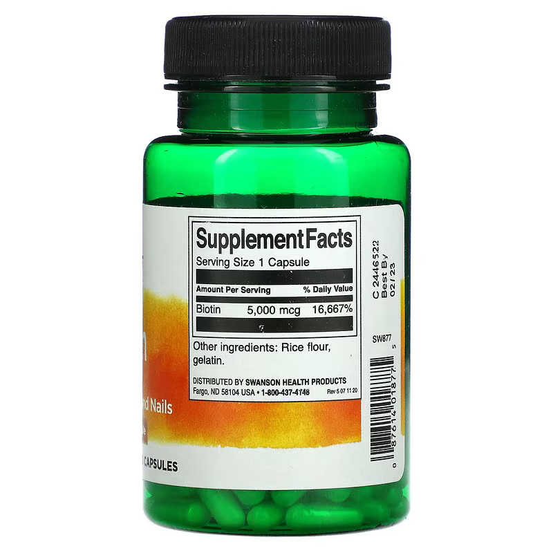 Swanson biotin 100 back